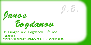 janos bogdanov business card